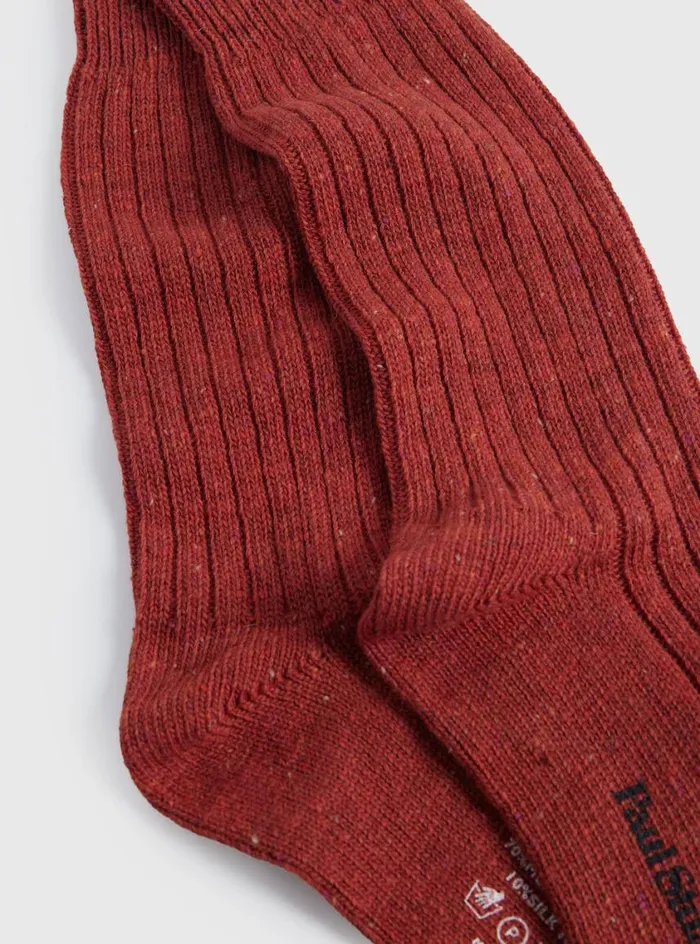 Men Paul Stuart Socks Irish Donegal Boot Sock Orange