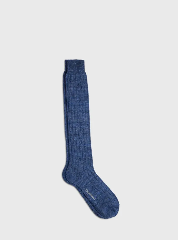 Men Paul Stuart Socks Linen Mlange Sock Denim