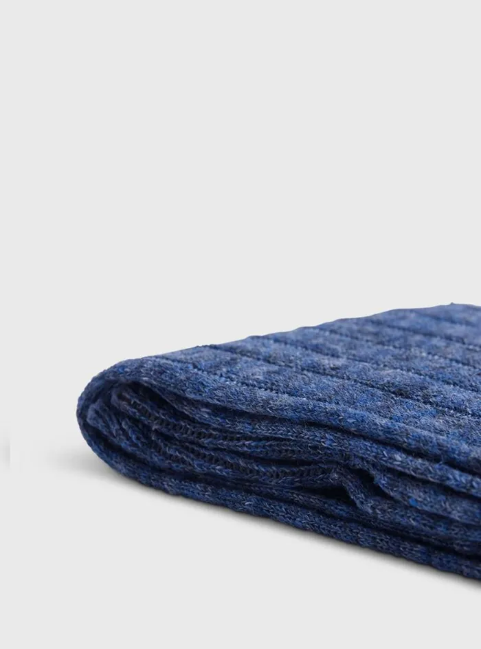 Men Paul Stuart Socks Linen Mlange Sock Denim
