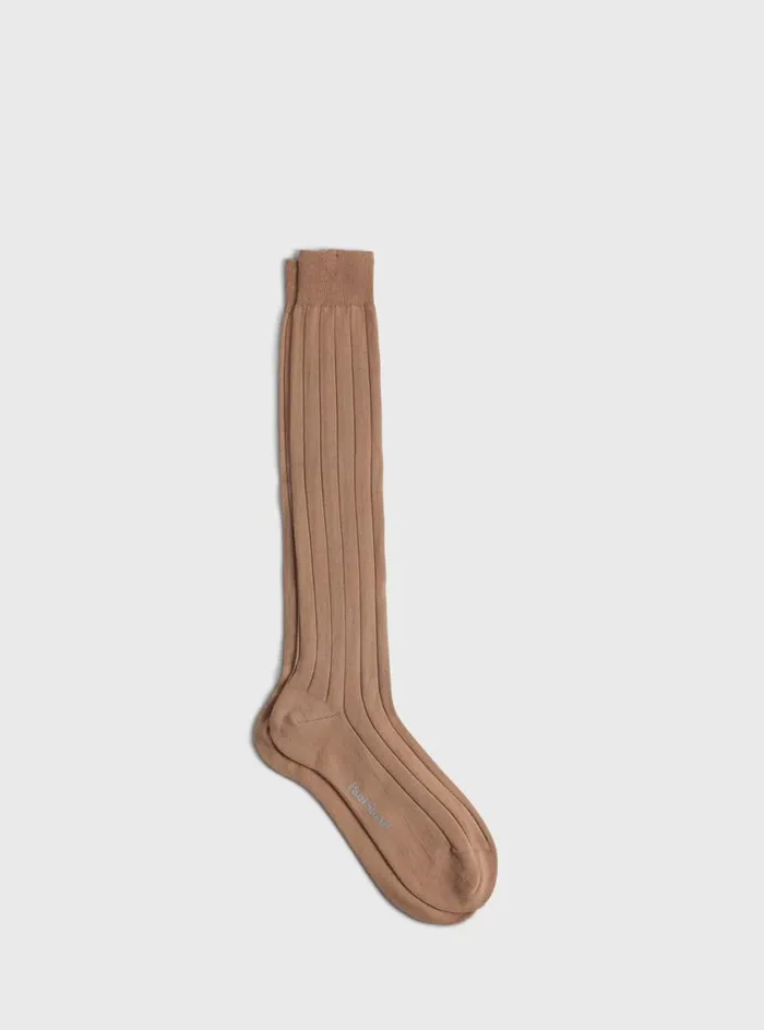 Men Paul Stuart Socks Pima Cotton Wide Rib Sock Camel