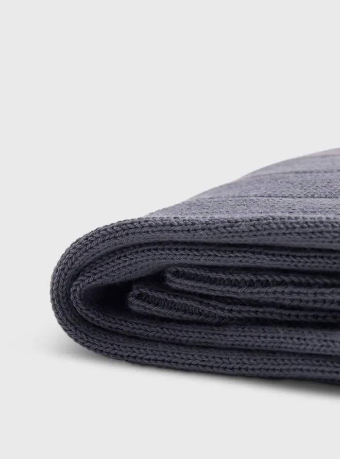 Men Paul Stuart Socks Pima Cotton Wide Rib Sock Grey