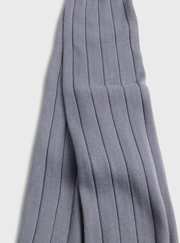 Men Paul Stuart Socks Pima Cotton Wide Rib Sock Grey