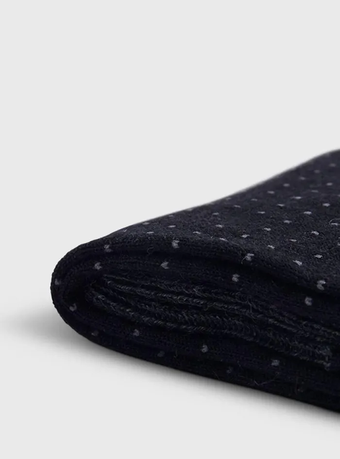 Men Paul Stuart Socks Wool Pindot Sock Black