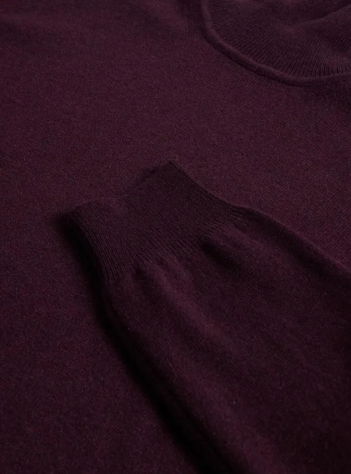 Men Paul Stuart Sweaters Cashmere Turtleneck Wine