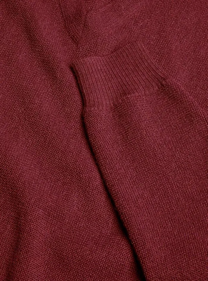 Men Paul Stuart Sweaters Classic Alpaca Links VNeck Sweater Burgundy