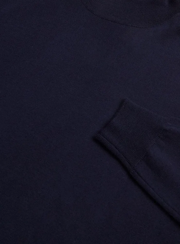 Men Paul Stuart Sweaters Merino Wool Turtleneck Navy