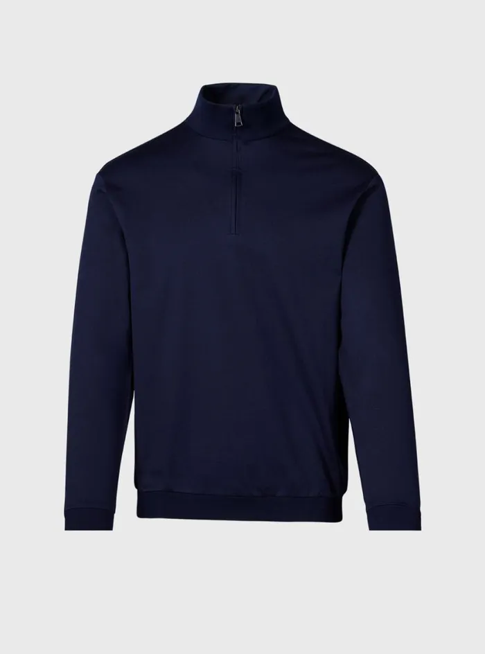 Men Paul Stuart Sweaters Performance Quarter Zip Pullover Navy