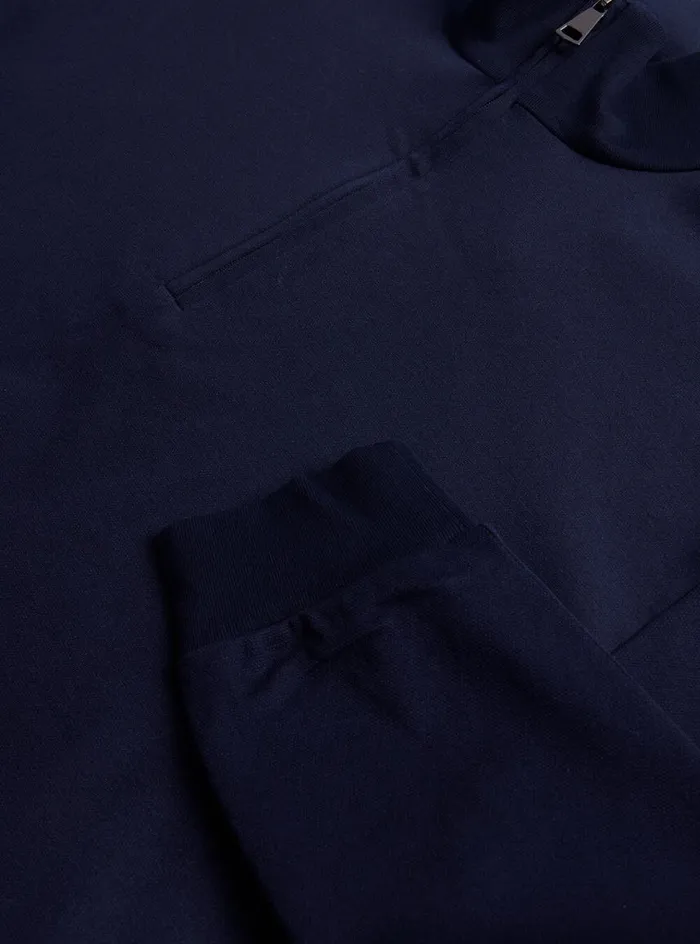 Men Paul Stuart Sweaters Performance Quarter Zip Pullover Navy