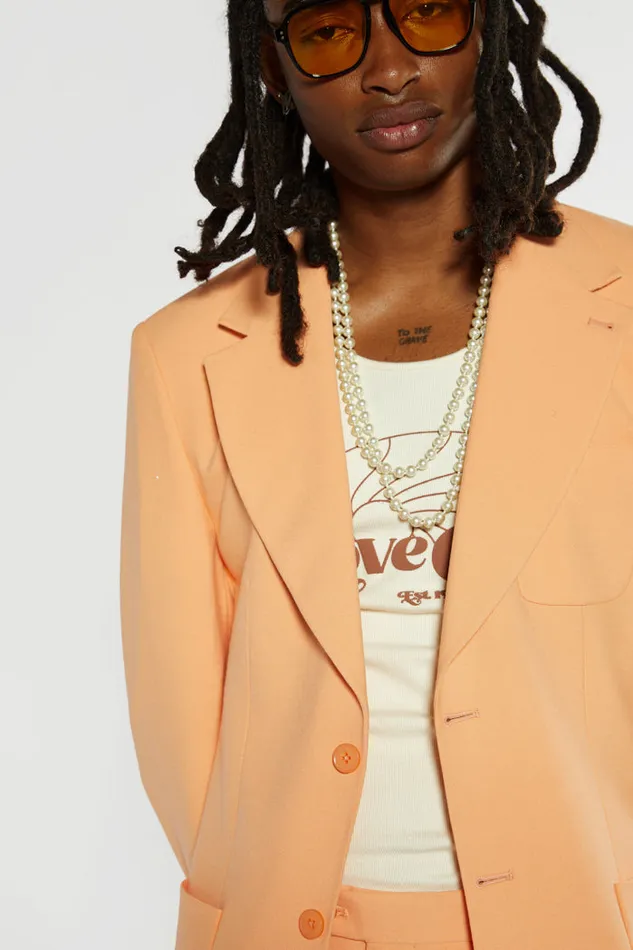 Men Peach Single Breasted Blazer Jaded London Outerwear