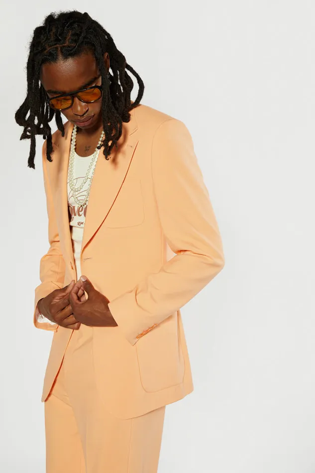 Men Peach Single Breasted Blazer Jaded London Outerwear