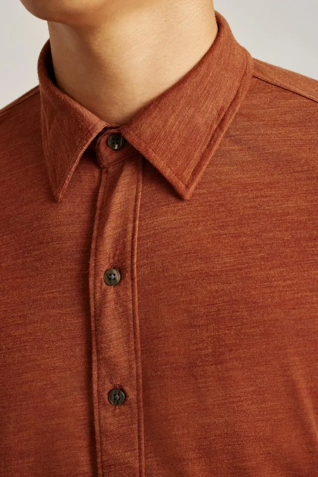 Men Performance Merino Shirt Heather Rust Bonobos Casual Shirts