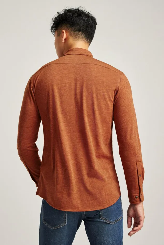 Men Performance Merino Shirt Heather Rust Bonobos Casual Shirts