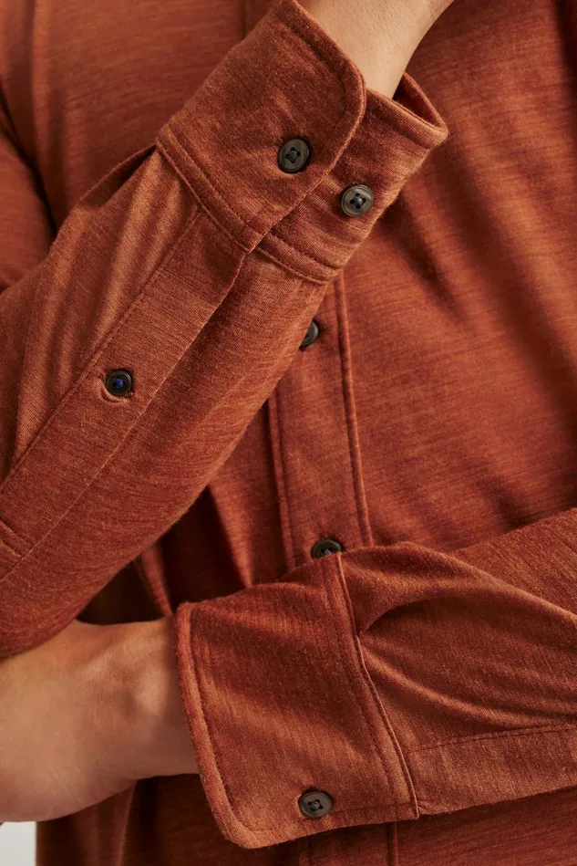 Men Performance Merino Shirt Heather Rust Bonobos Casual Shirts