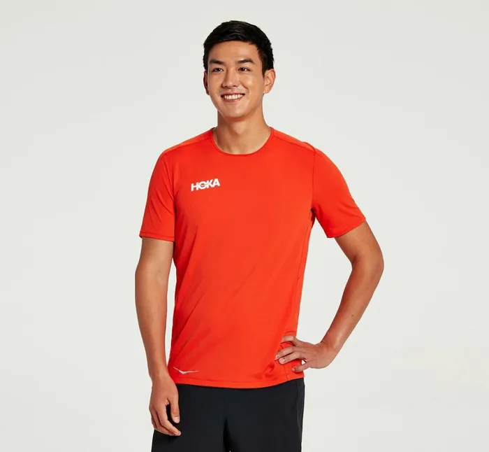 Men Performance Short Sleeve Fiesta HOKA ONE ONE Tops