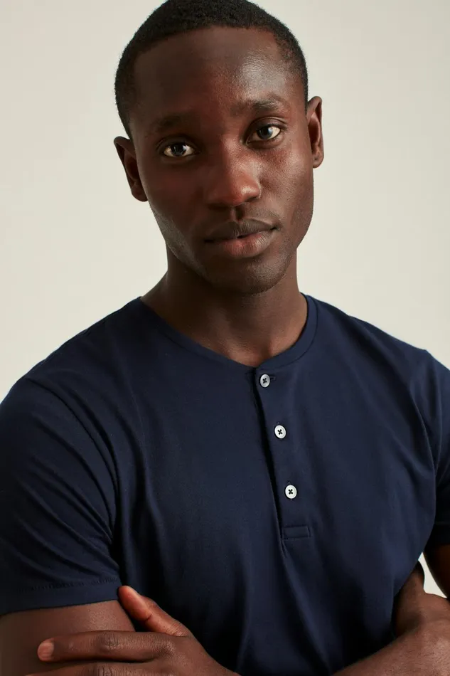 Men Pima Performance Short Sleeve Henley Navy Bonobos Henleys