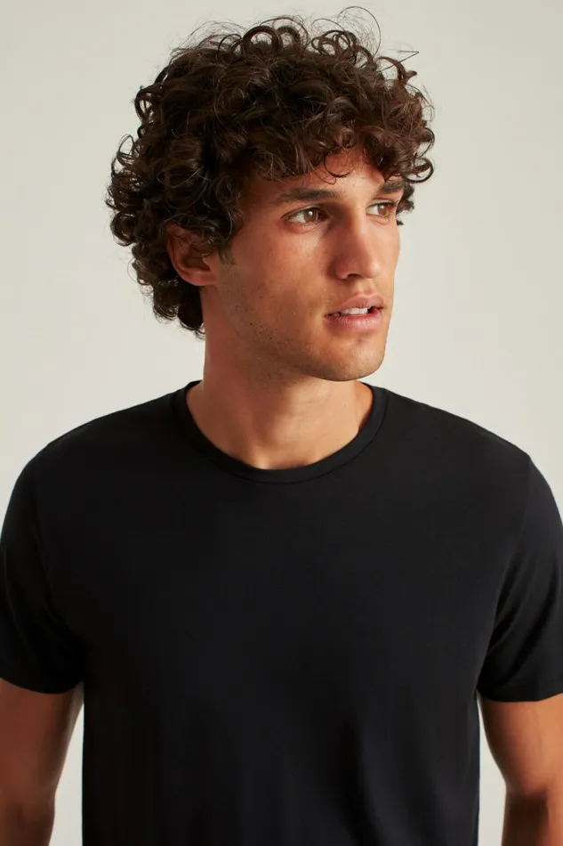 Men Pima Performance Tee Jet Black Bonobos Short Sleeve Tees