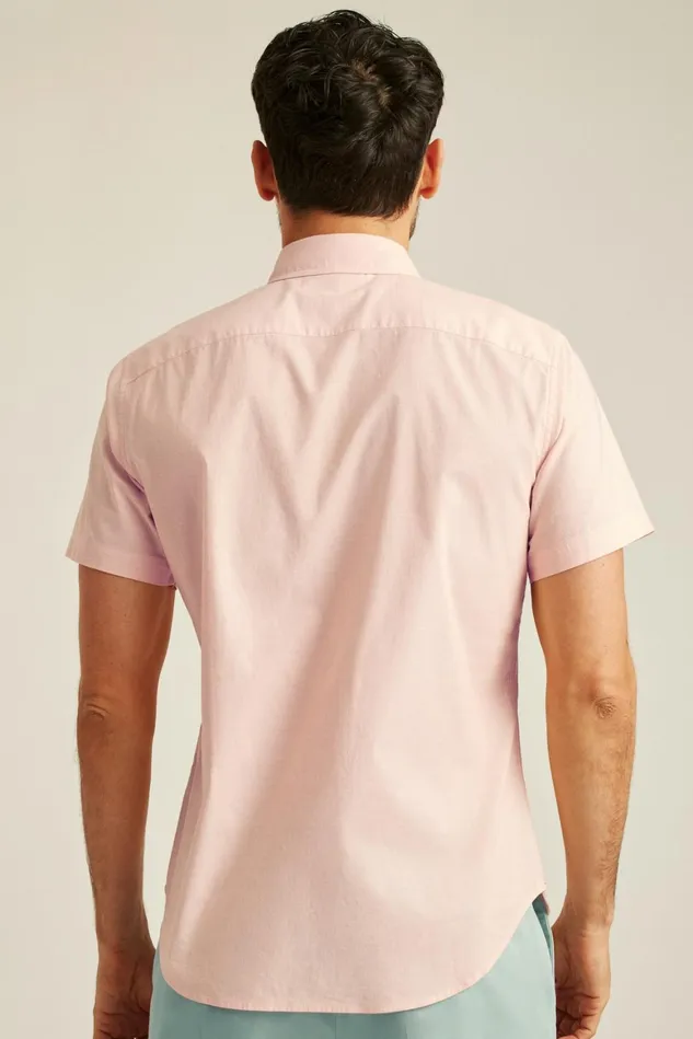Men Riviera Short Sleeve Shirt Cantaloupe End On End Bonobos Casual Shirts