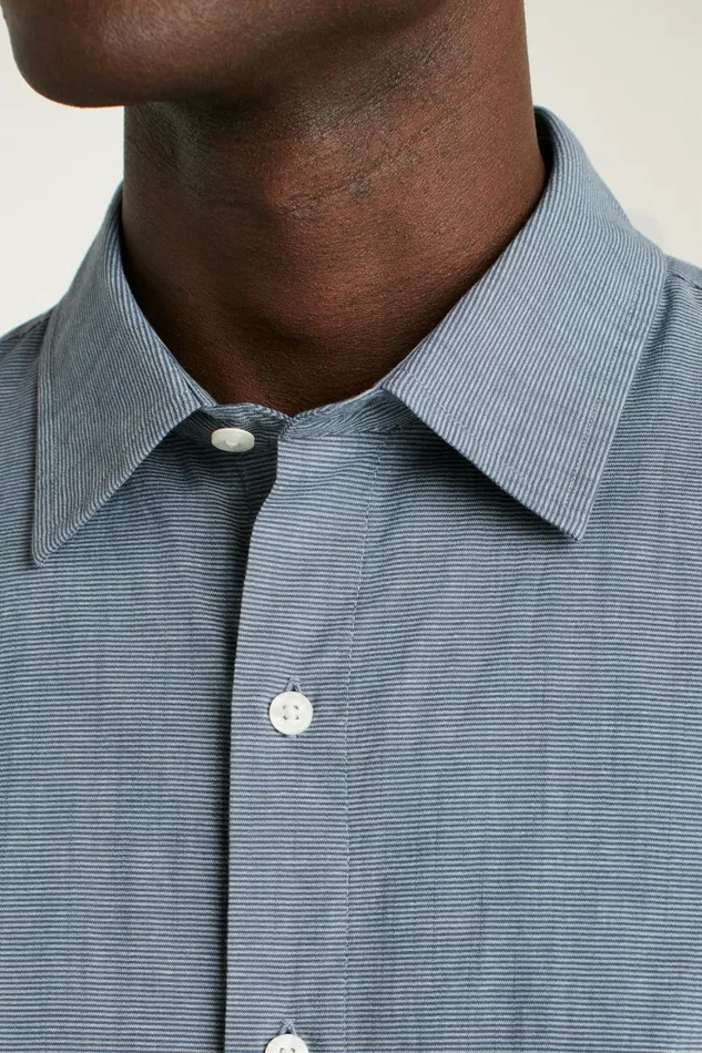 Men Riviera Short Sleeve Shirt Navy Oxnard Stripe Bonobos Casual Shirts
