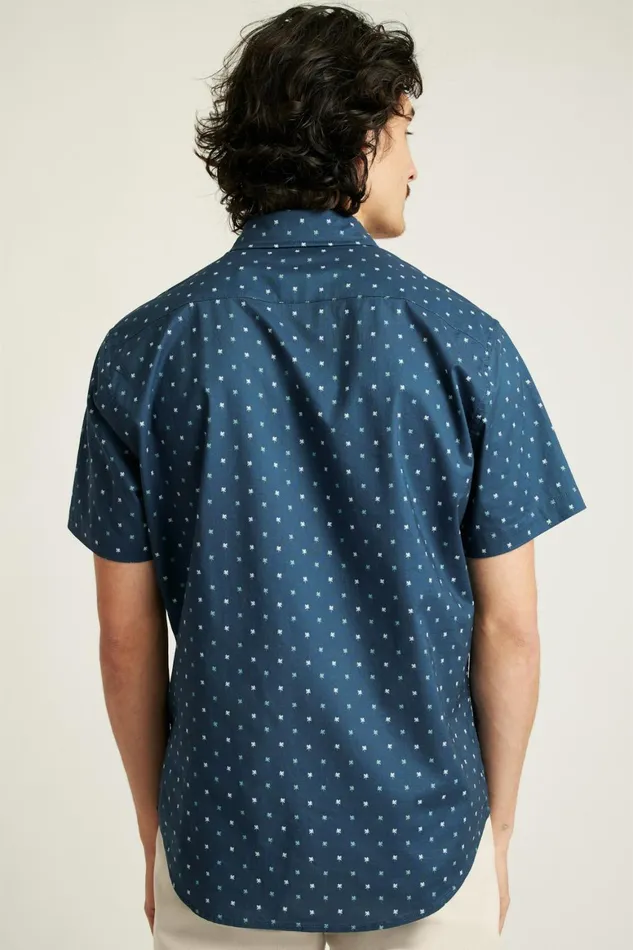 Men Riviera Short Sleeve Shirt Navy Teal Friend Of A Frond Bonobos Casual Shirts