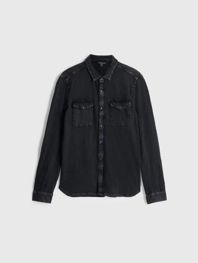 Men Shirts John Varvatos ARVON WESTERN SHIRT Charcoal