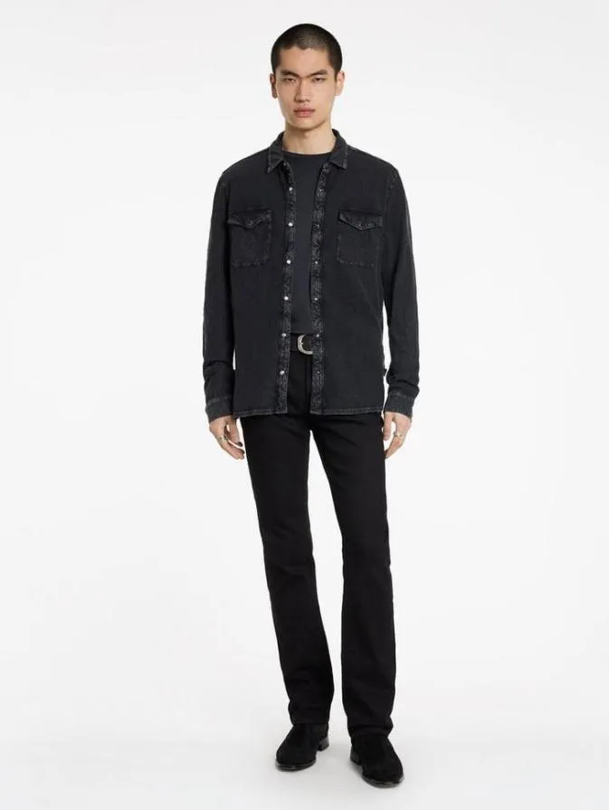 Men Shirts John Varvatos ARVON WESTERN SHIRT Charcoal