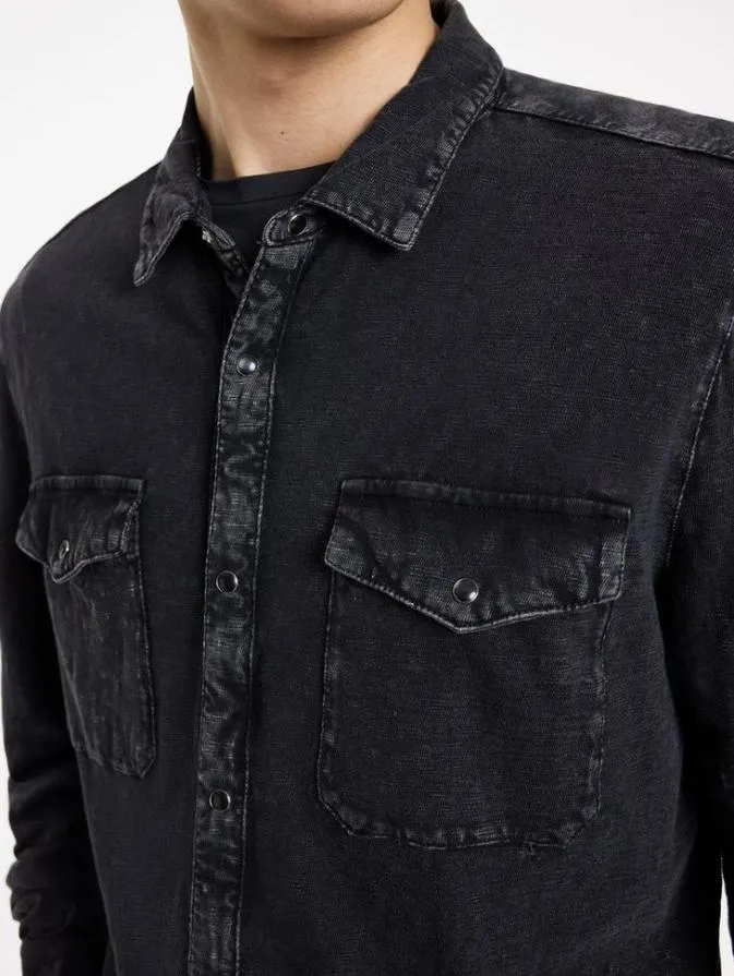 Men Shirts John Varvatos ARVON WESTERN SHIRT Charcoal