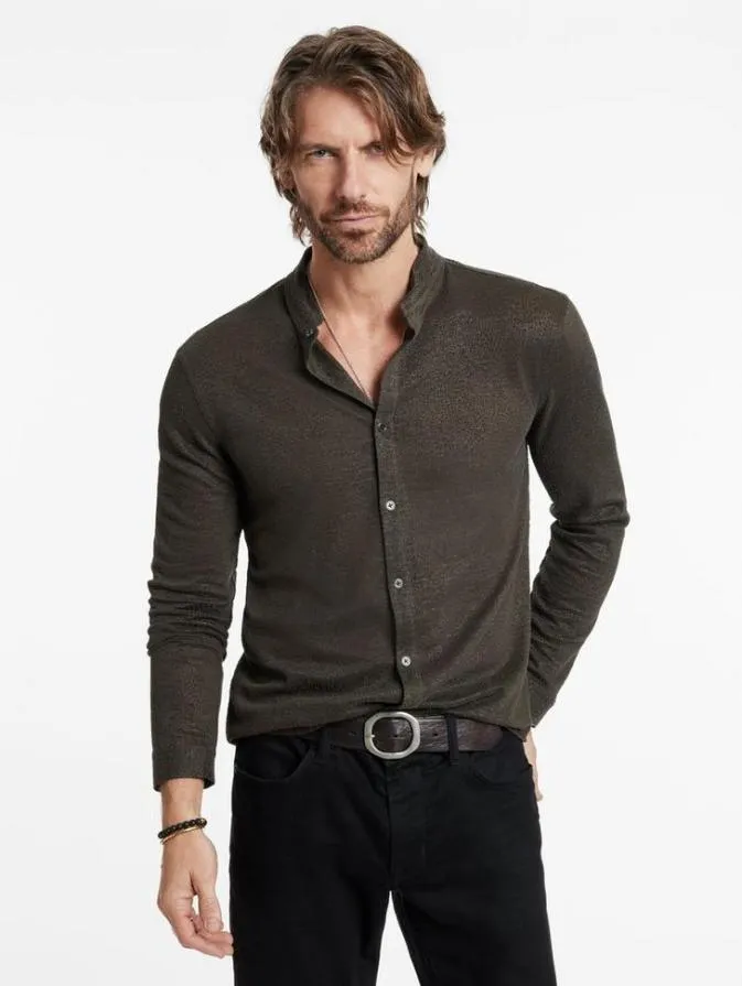 Men Shirts John Varvatos VALDEZ SHIRT Drill Olive