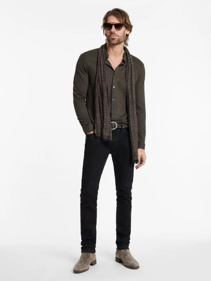 Men Shirts John Varvatos VALDEZ SHIRT Drill Olive