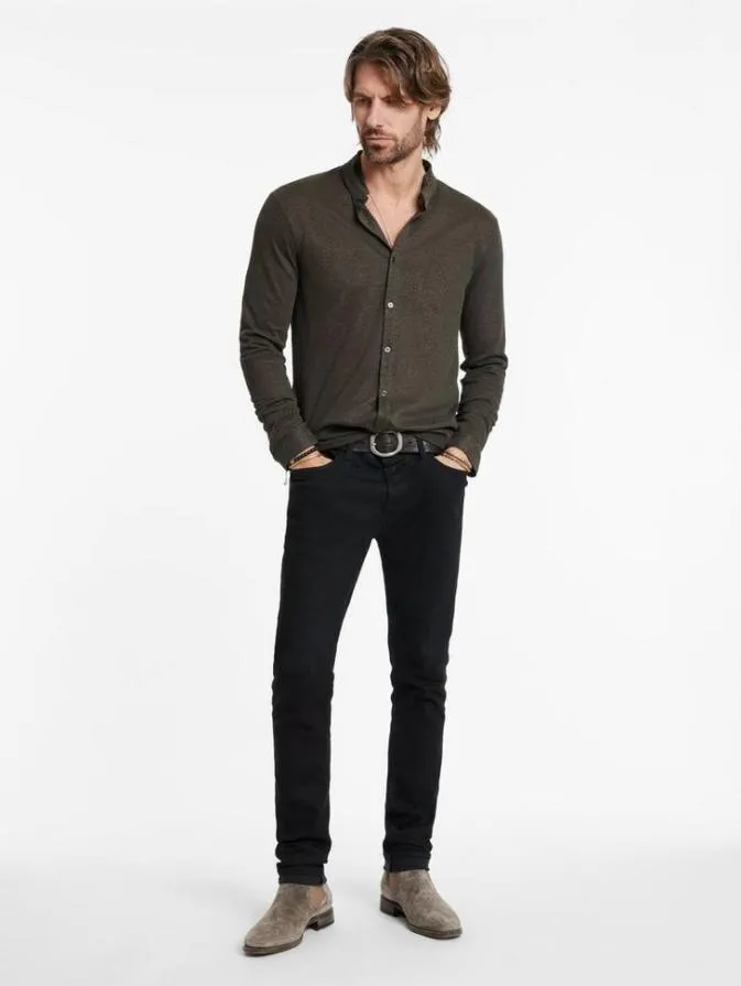 Men Shirts John Varvatos VALDEZ SHIRT Drill Olive