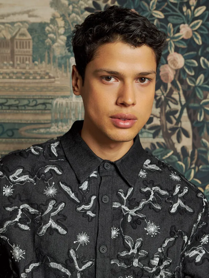 Men Sister Jane Shirts Honeycomb Denim Over Shirt Graphite