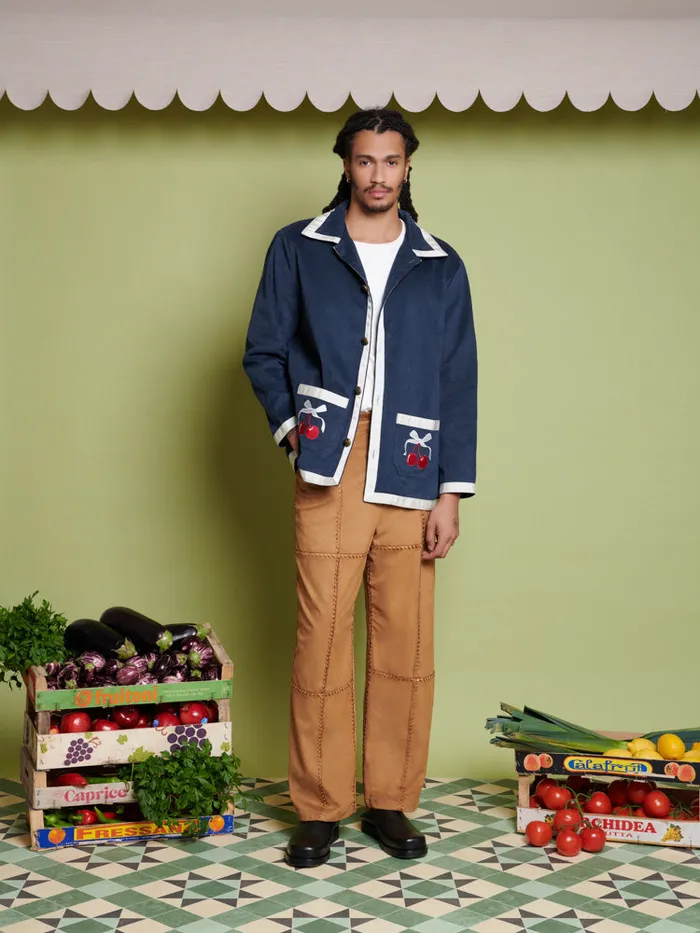Men Sister Jane Trousers Clay Patchwork Trousers Tan Brown