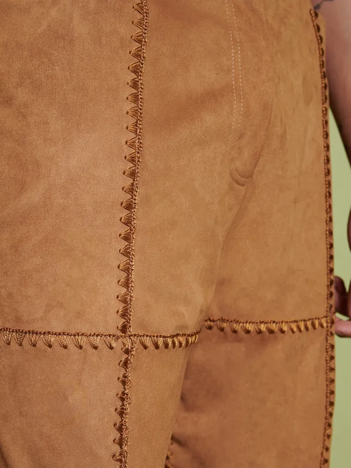 Men Sister Jane Trousers Clay Patchwork Trousers Tan Brown