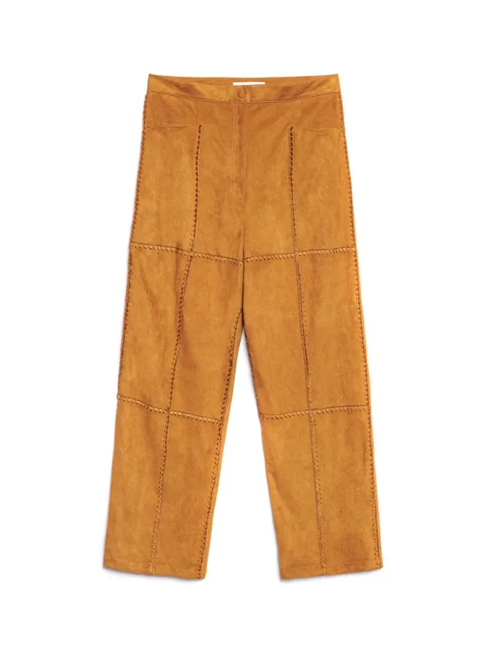 Men Sister Jane Trousers Clay Patchwork Trousers Tan Brown