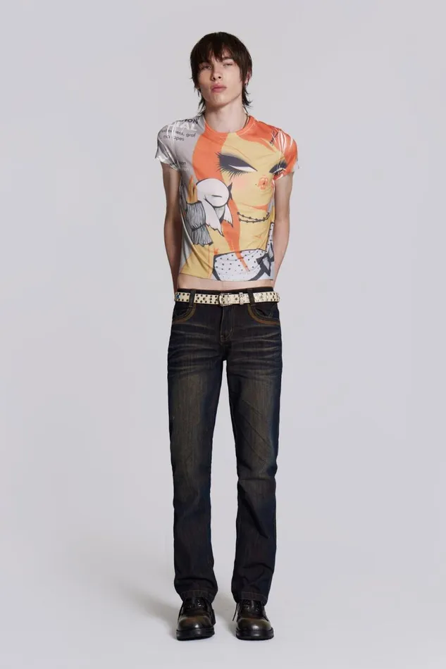 Men Sleazenation Cartoon Print Tee Jaded London TShirts and Vests