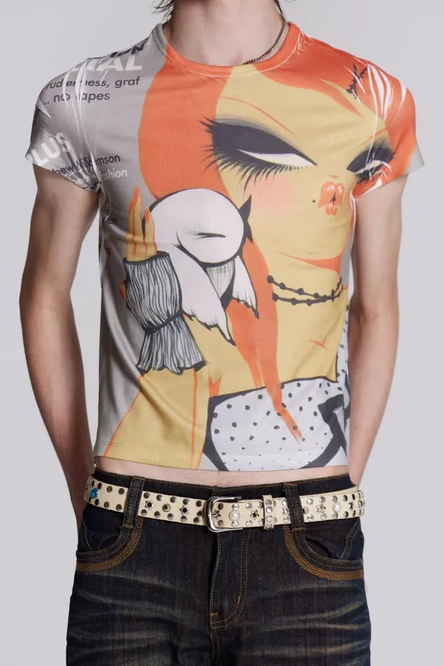 Men Sleazenation Cartoon Print Tee Jaded London TShirts and Vests