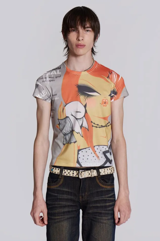 Men Sleazenation Cartoon Print Tee Jaded London TShirts and Vests