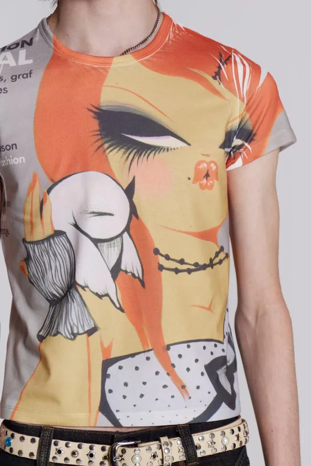 Men Sleazenation Cartoon Print Tee Jaded London TShirts and Vests