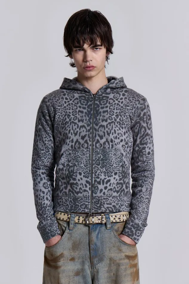 Men Snow Leopard Mini Monster Hoodie Jaded London Hoodies and Sweatshirts