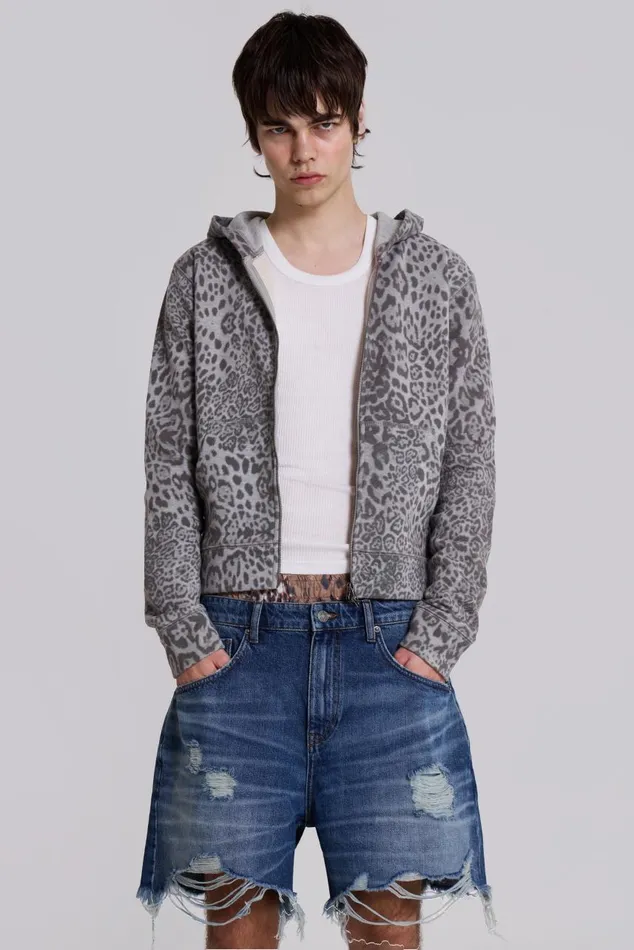 Men Snow Leopard Mini Monster Hoodie Jaded London Hoodies and Sweatshirts
