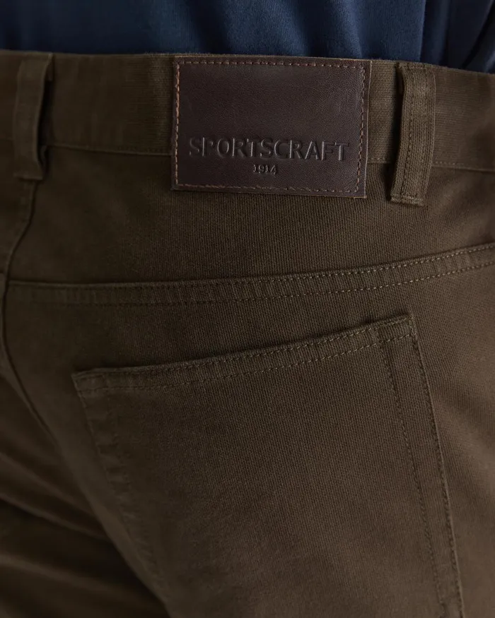 Men Sportscraft Pants Bedford Jean Chocolate