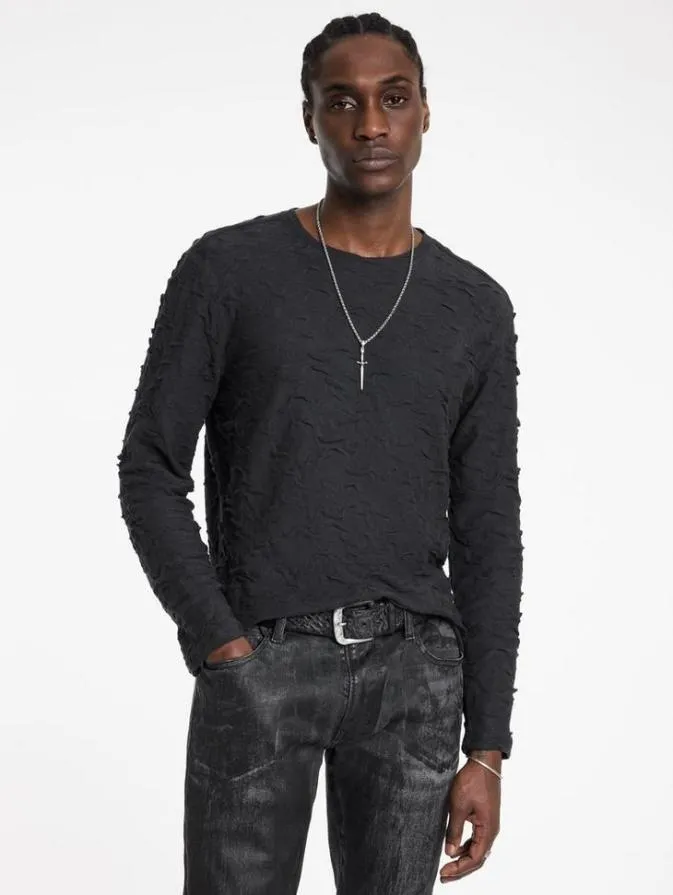 Men Sweaters John Varvatos CRUZEIRO CREW Black