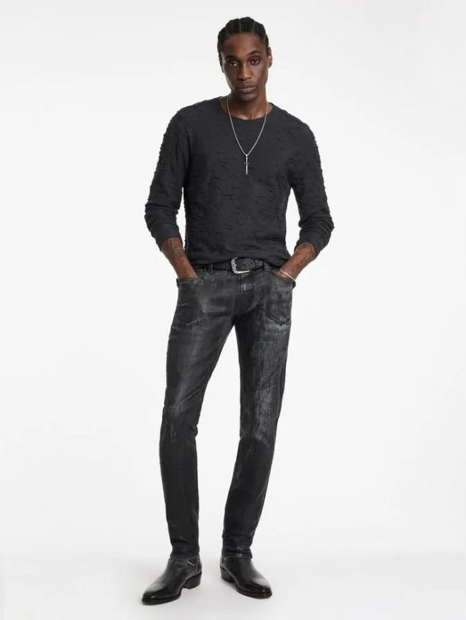 Men Sweaters John Varvatos CRUZEIRO CREW Black