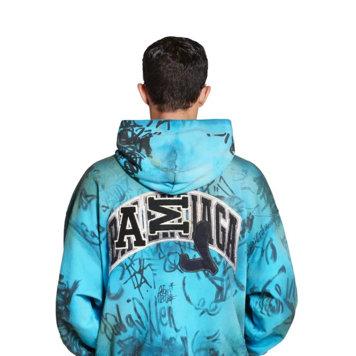 Men Sweatshirts and Hoodies Balenciaga Skater Zipup Hoodie Medium Fit In Blue Sky