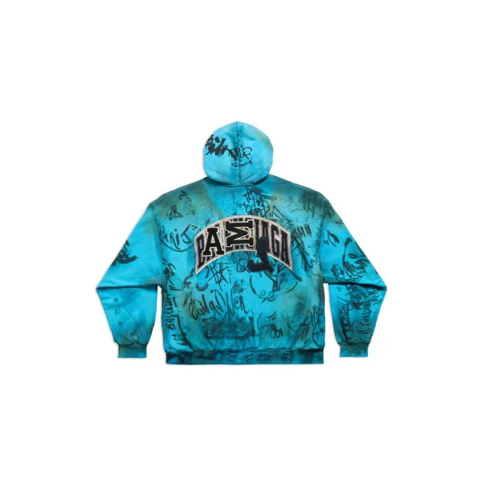 Men Sweatshirts and Hoodies Balenciaga Skater Zipup Hoodie Medium Fit In Blue Sky
