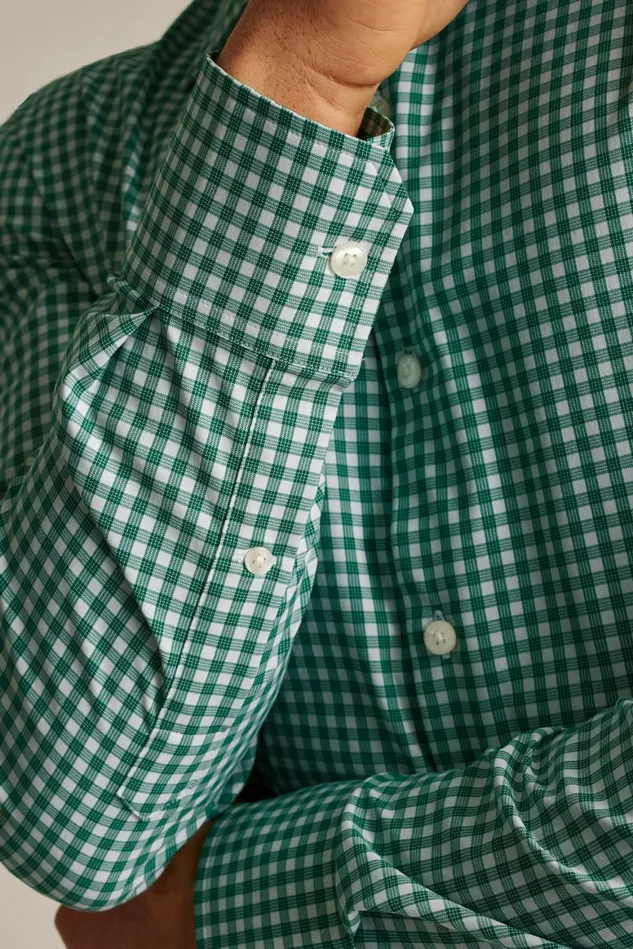 Men Tech Button Down Shirt Fern Plaid Bonobos Casual Shirts