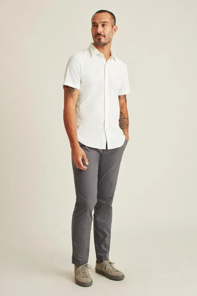 Men Tech Short Sleeve Shirt White Bonobos Short Sleeve Shirts