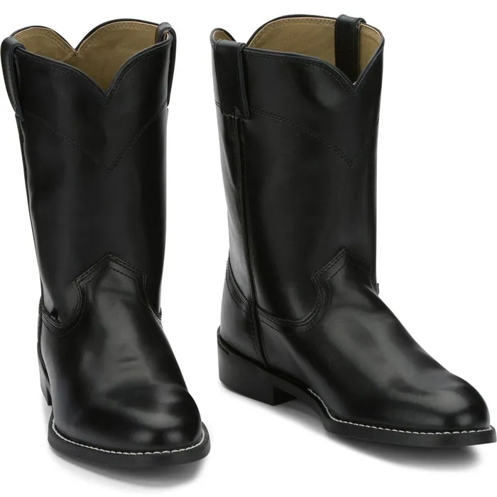 MEN Temple 10034 Roper Black Justin Boots Western