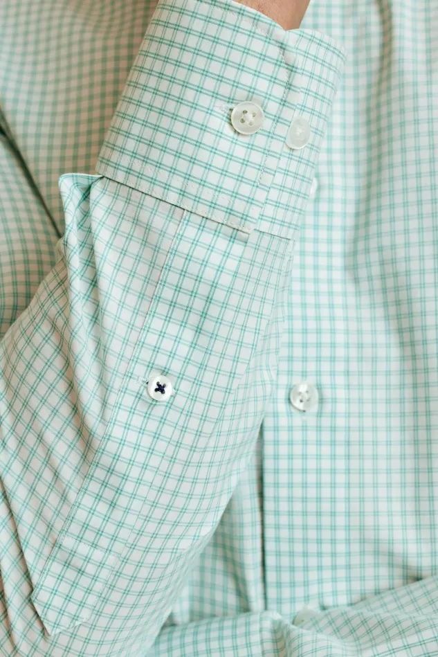 Men The Desk To Dinner Shirt Aqua Mini Windowpane Bonobos Business Casual Shirts