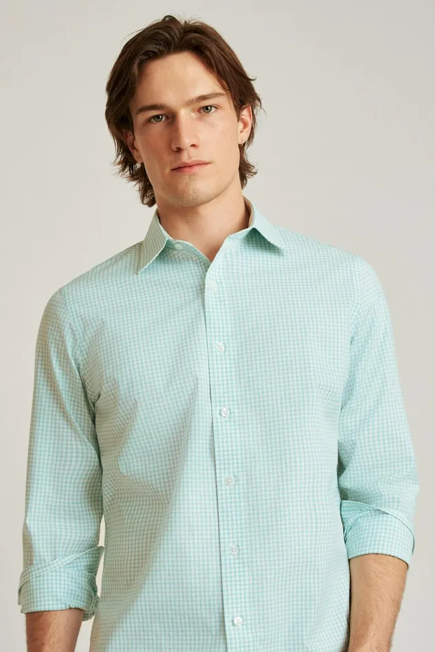 Men The Desk To Dinner Shirt Aqua Mini Windowpane Bonobos Business Casual Shirts