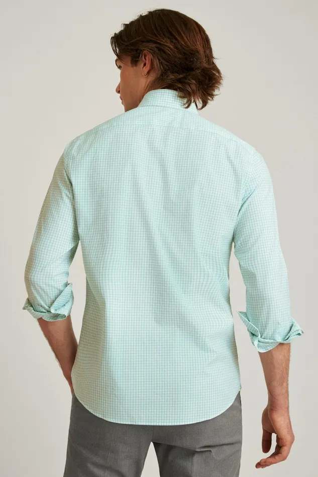Men The Desk To Dinner Shirt Aqua Mini Windowpane Bonobos Business Casual Shirts